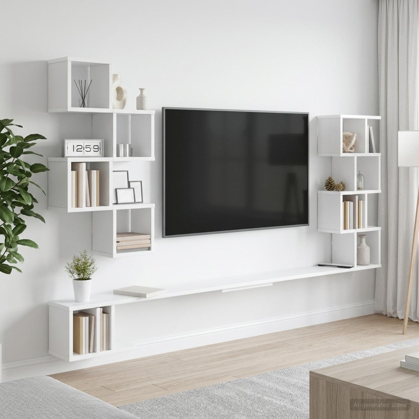 Sieninis televizoriaus stovas Balta 200 x 15 x 94 cm
