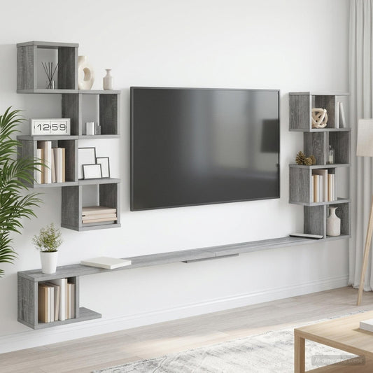 Sieninis televizoriaus stovas Pilka Sonoma 200 x 15 x 94 cm