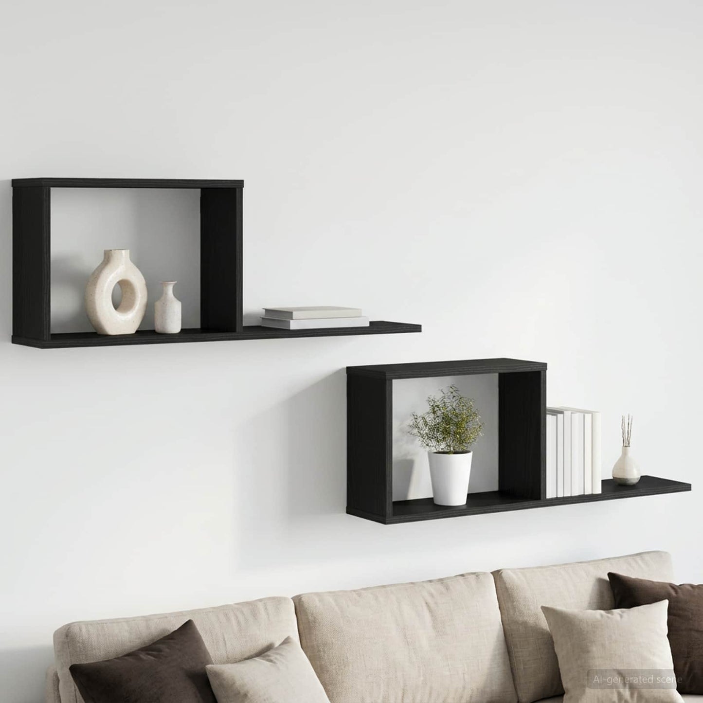 Plaukiojančios lentynos 2 pcs Juodojo ąžuolo 80 x 15 x 30 cm