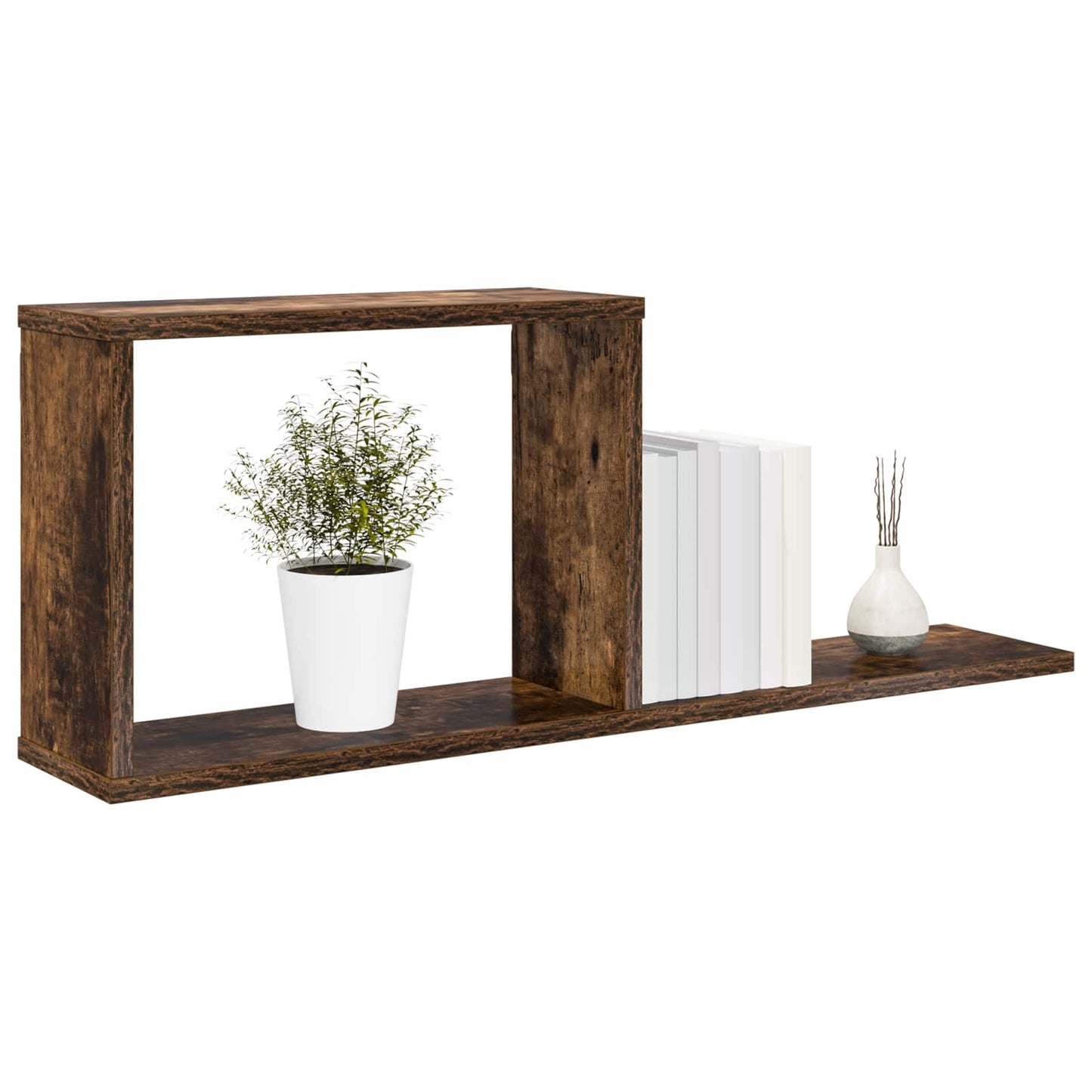 Plaukiojančios lentynos 2 pcs Dūminio ąžuolo 80 x 15 x 30 cm