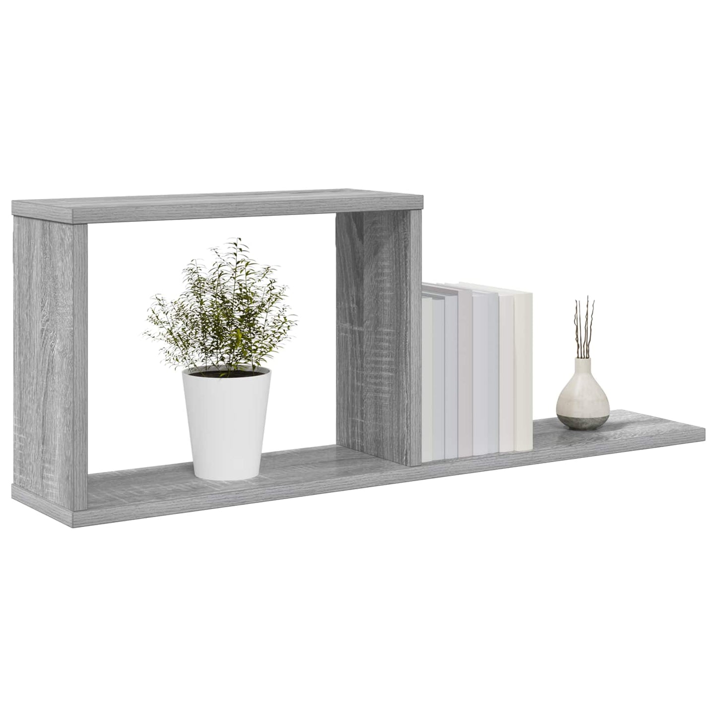 Plaukiojančios lentynos 2 pcs Pilka Sonoma 80 x 15 x 30 cm
