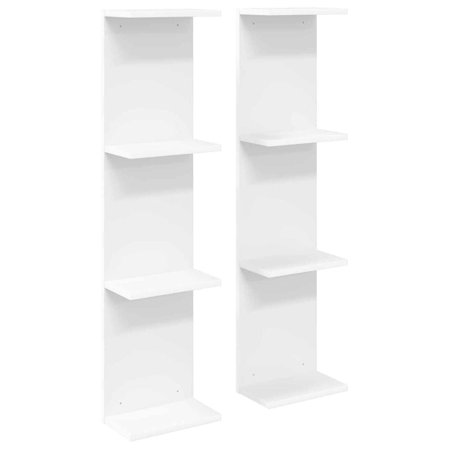 Sieninė lentyna 2 pcs Balta 25 x 15 x 100 cm Apdirbta mediena