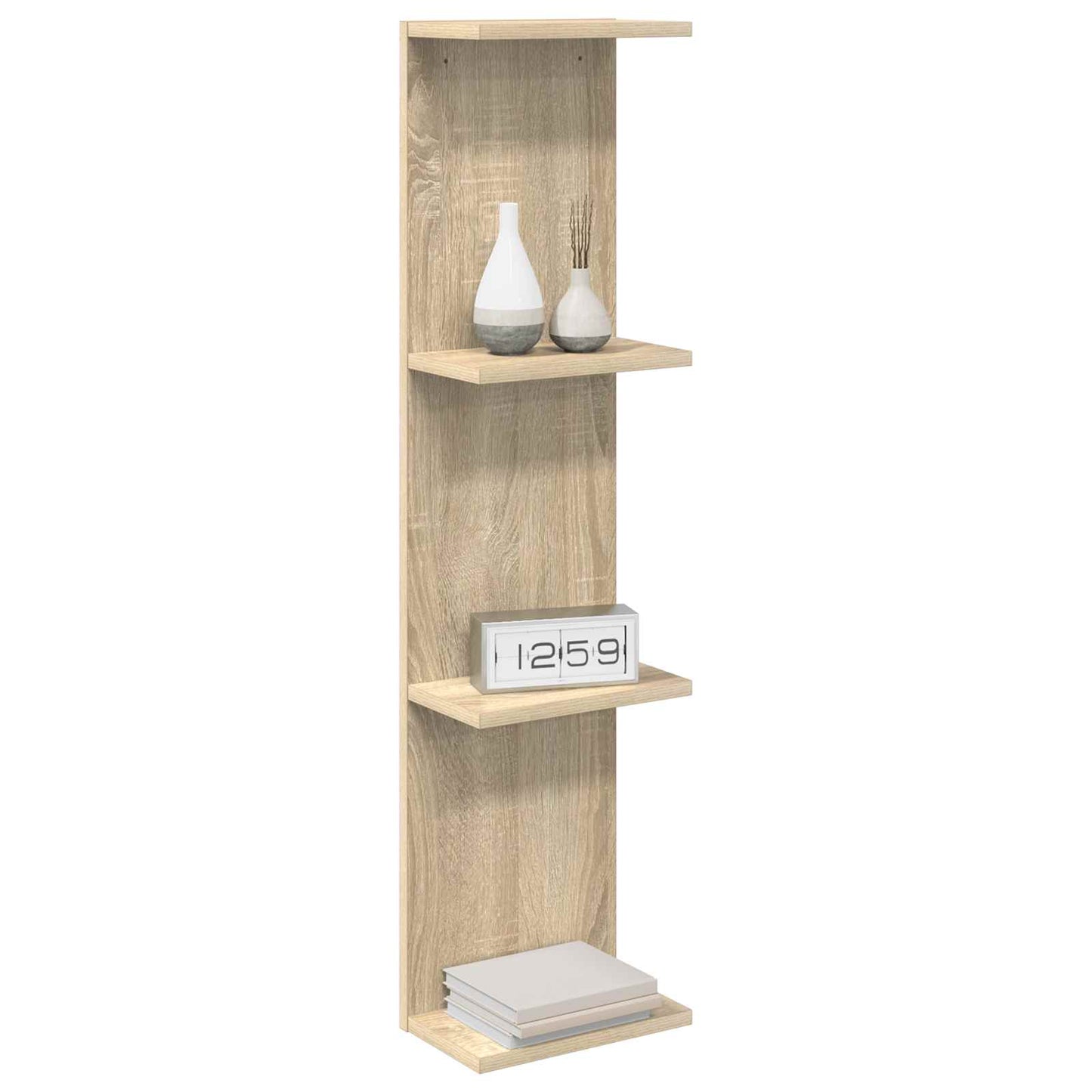 Sieninė lentyna 2 pcs Sonoma ąžuolas 25 x 15 x 100 cm