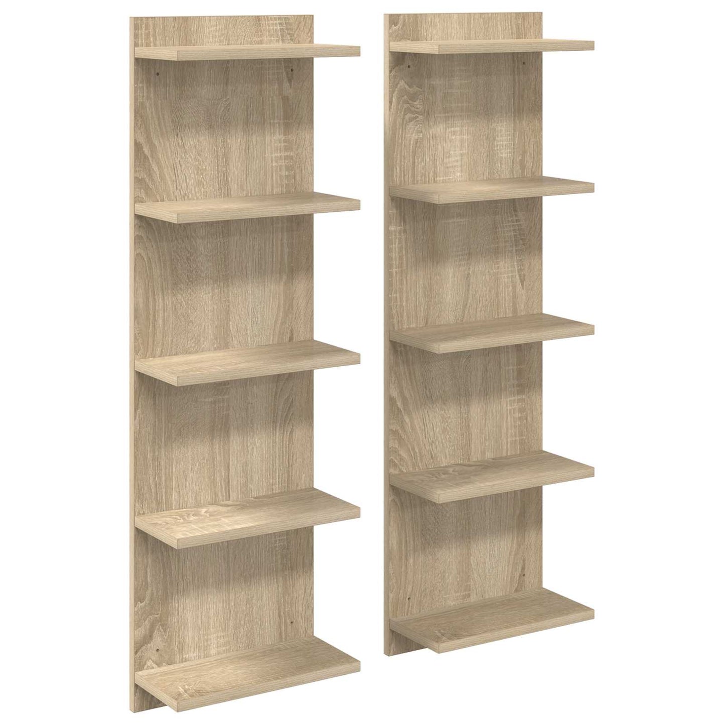 Sieninė lentyna 2 pcs Sonoma ąžuolas 30 x 15 x 100 cm