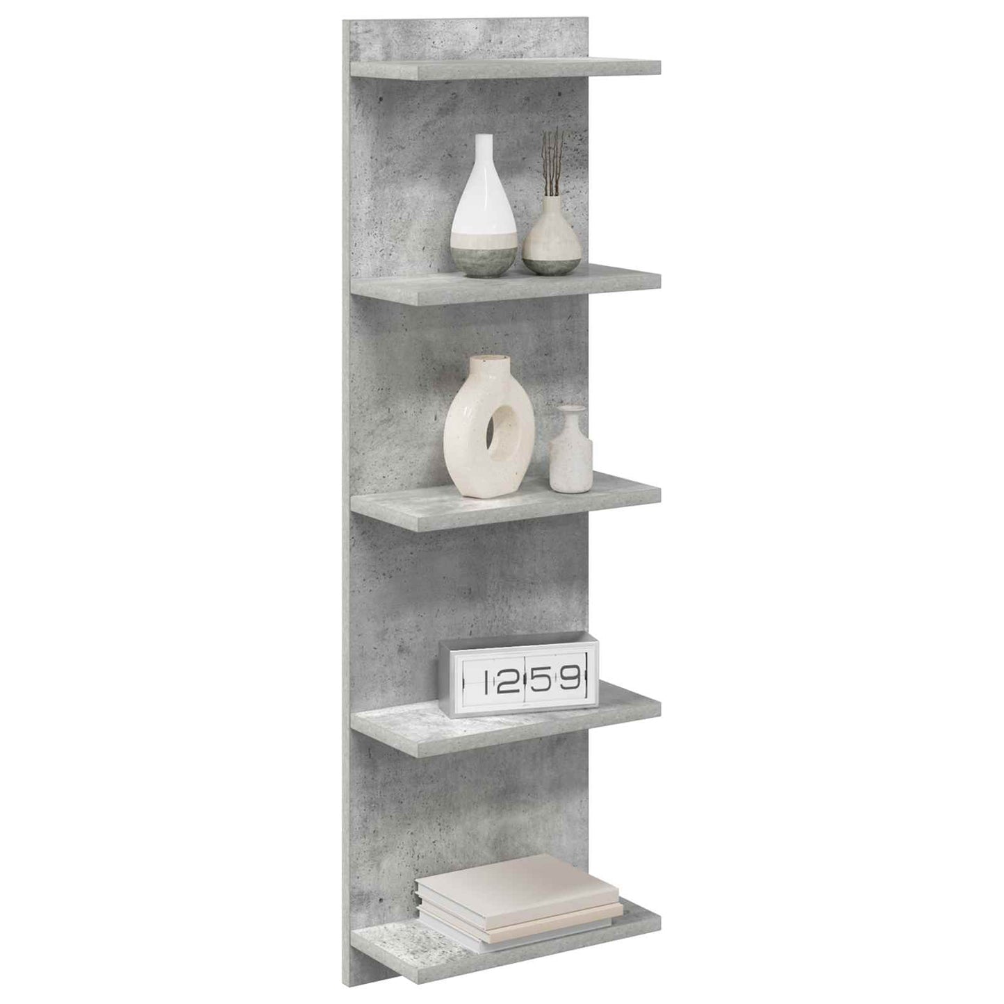Sieninė lentyna 2 vnt. Betono pilka 30 x 15 x 100 cm