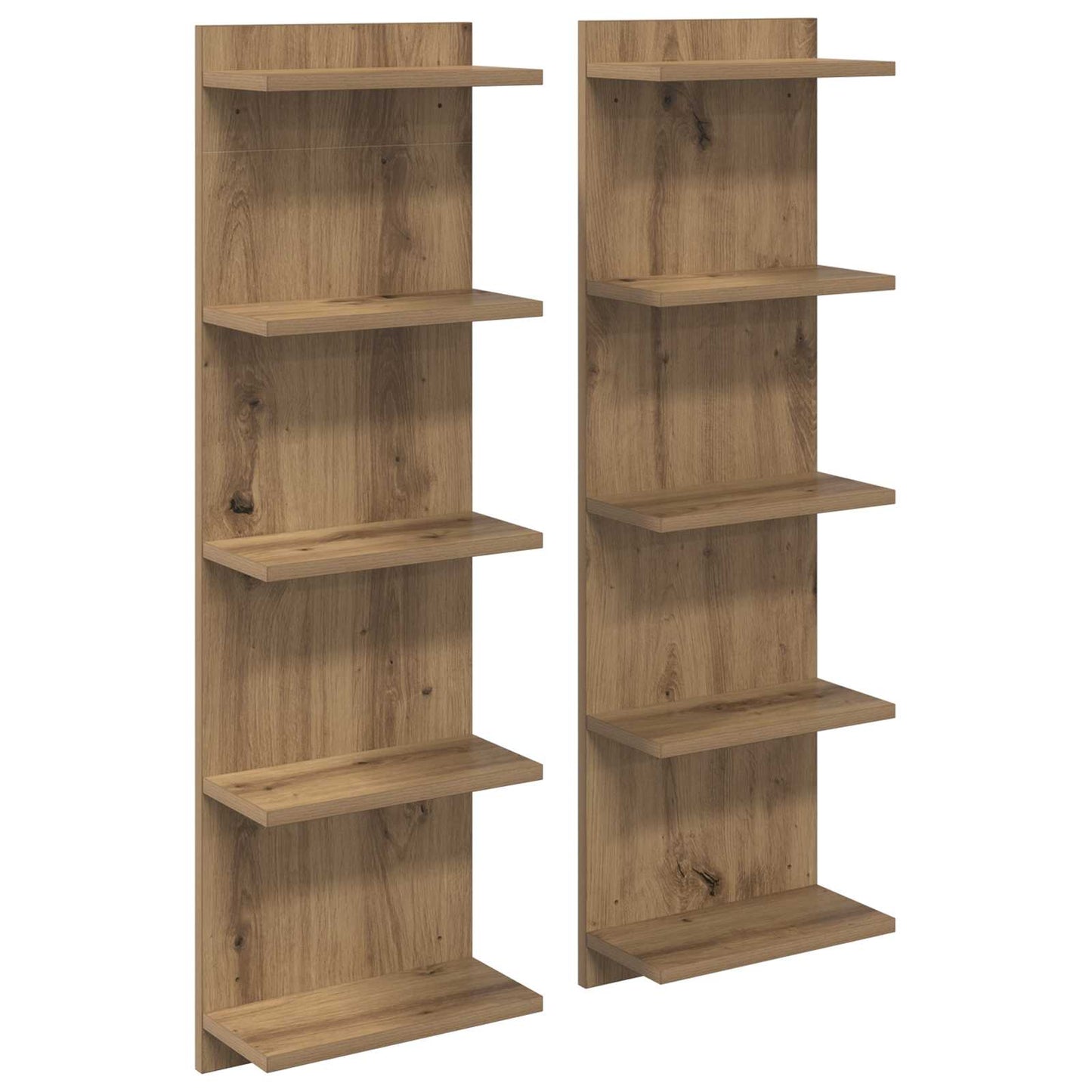 Sieninė lentyna 2 pcs Artisano ąžuolo 30 x 15 x 100 cm