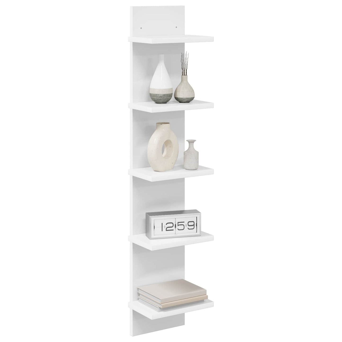 Sieninė lentyna 2 pcs Balta 22 x 15 x 100 cm Apdirbta mediena