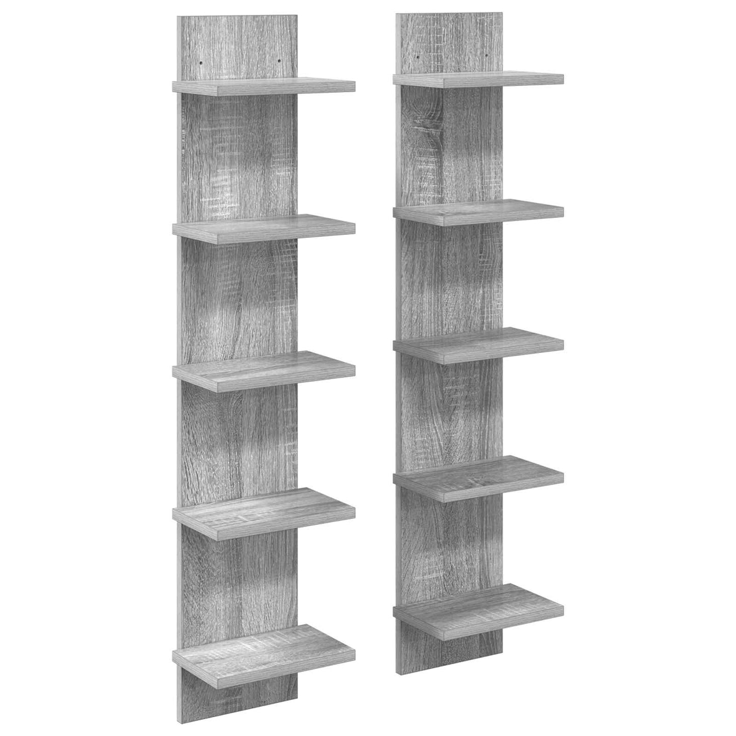 Sieninė lentyna 2 pcs Pilka Sonoma 22 x 15 x 100 cm