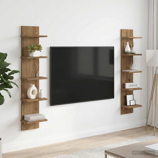 Sieninė lentyna 2 pcs Artisano ąžuolo 22 x 15 x 100 cm