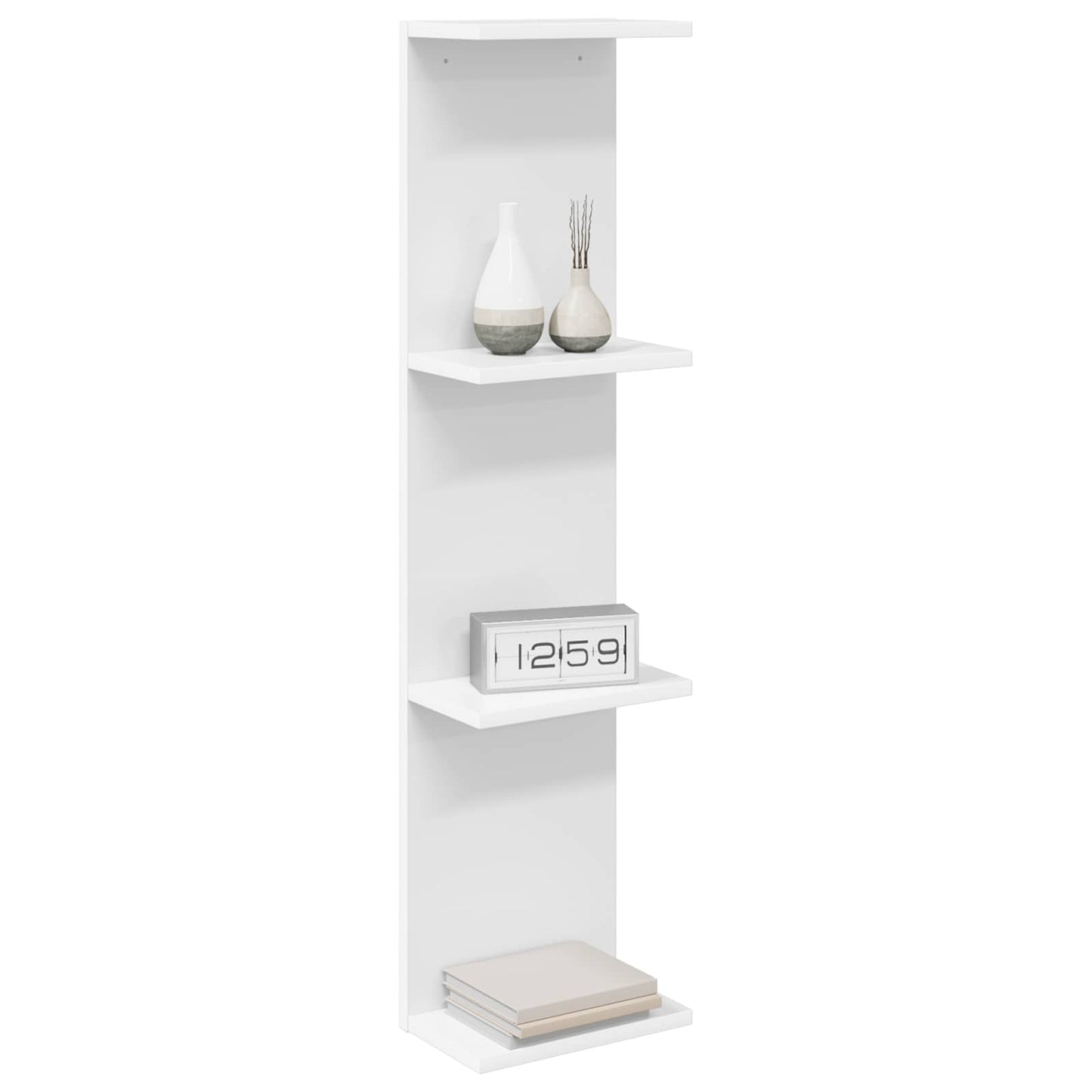 Sieninė lentyna 2 pcs Balta 22 x 15 x 100 cm Apdirbta mediena