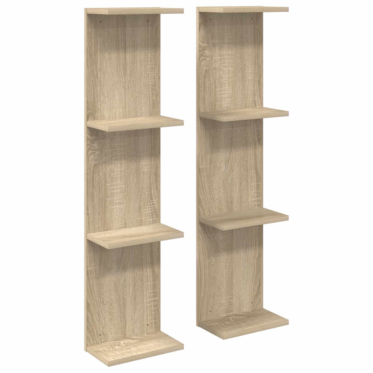 Sieninė lentyna 2 pcs Sonoma ąžuolas 22 x 15 x 100 cm