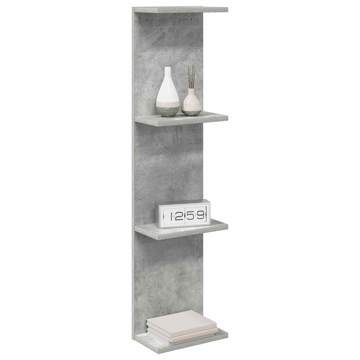 Sieninė lentyna 2 pcs Betono pilka 22 x 15 x 100 cm