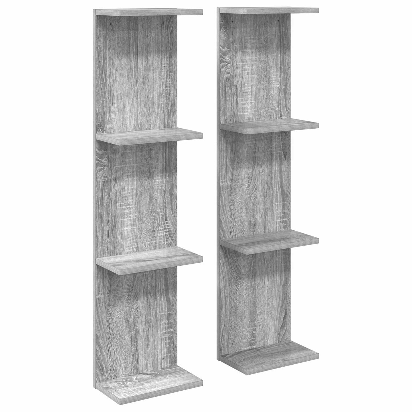 Sieninė lentyna 2 pcs Pilka Sonoma 22 x 15 x 100 cm