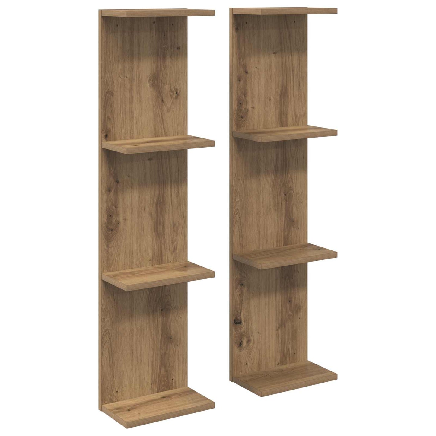 Sieninė lentyna 2 pcs Artisano ąžuolo 22 x 15 x 100 cm