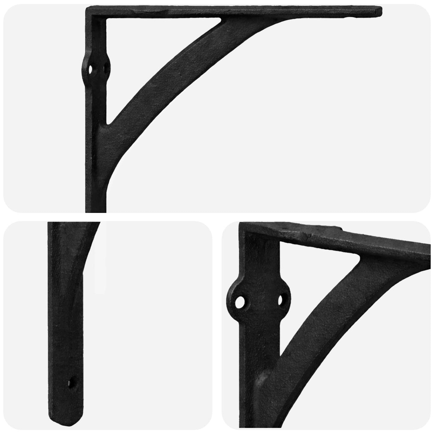 Sienos lentynos laikikliai 12 vnt. Juoda 14.5 x 14.5 x 3.5 cm