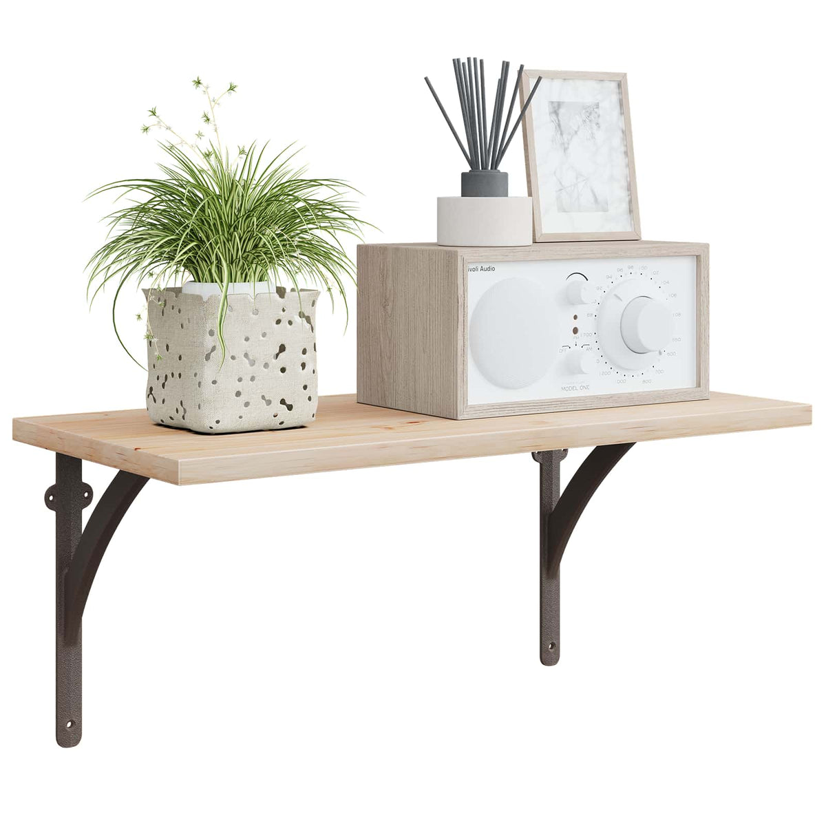 Sienos lentynos laikikliai 12 vnt. Senovinė ruda