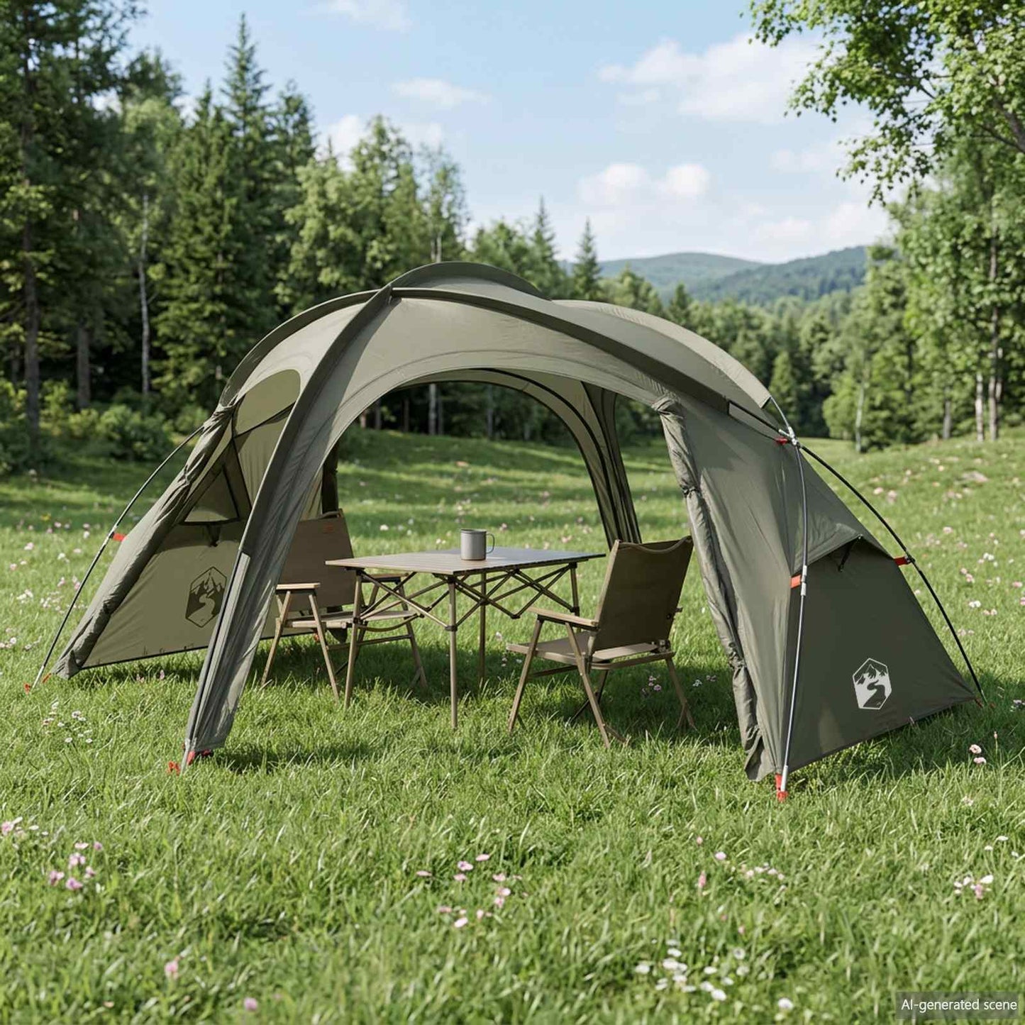 Trekking palapinė su lietaus apsauga, atspari vandeniui
