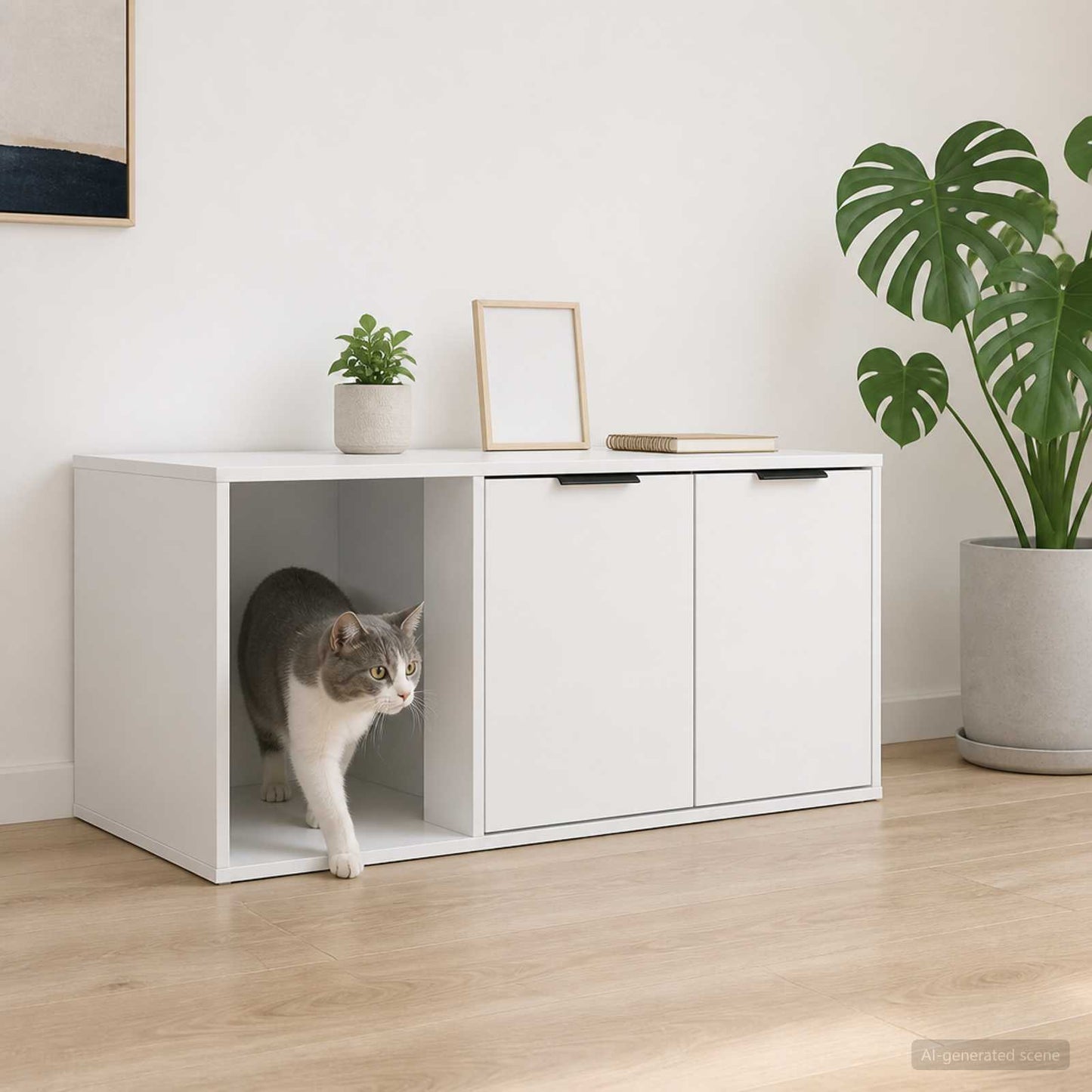 Katės narvo baldai Balta 100 x 49 x 45 cm Apdirbta mediena