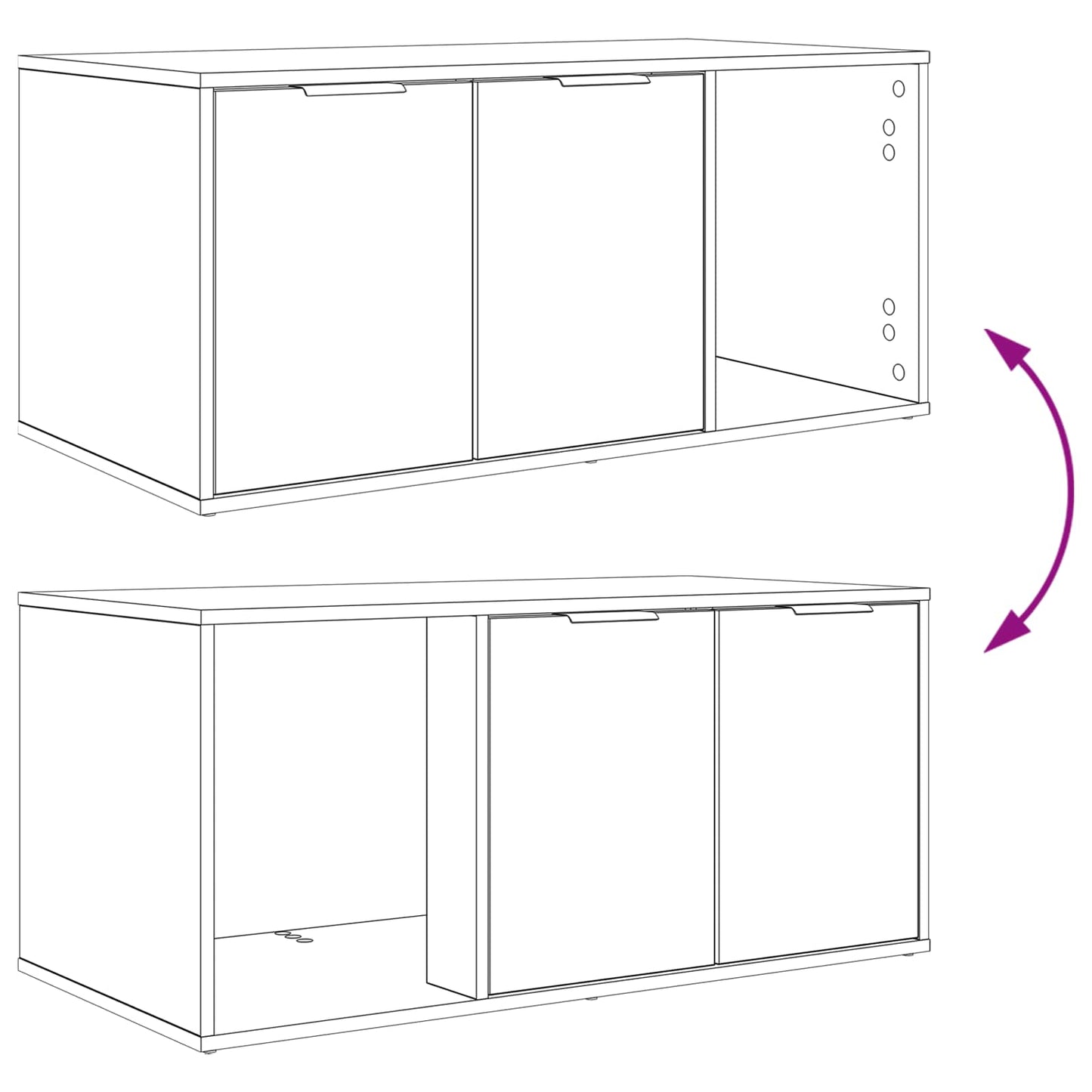 Katės narvo baldai Betono pilka 100 x 49 x 45 cm