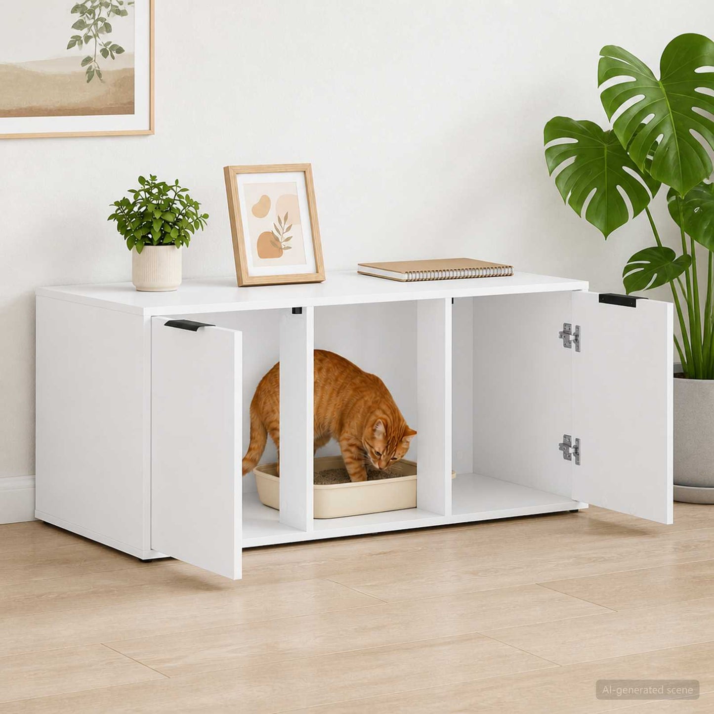 Katės narvo baldai Balta 100 x 49 x 45 cm Apdirbta mediena