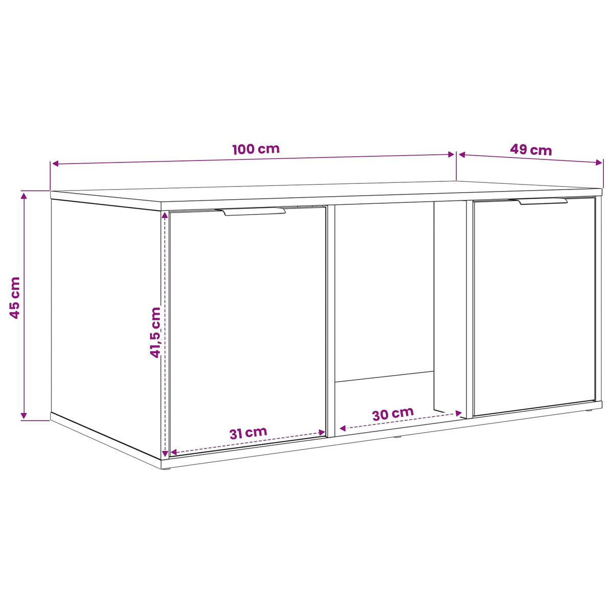 Katės narvo baldai Balta 100 x 49 x 45 cm Apdirbta mediena