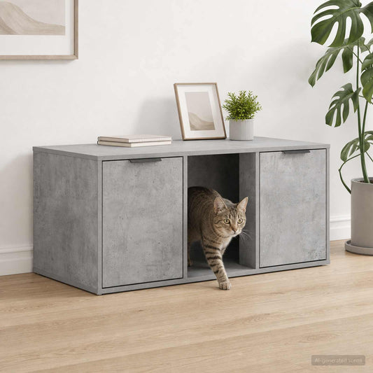 Katės narvo baldai Betono pilka 100 x 49 x 45 cm