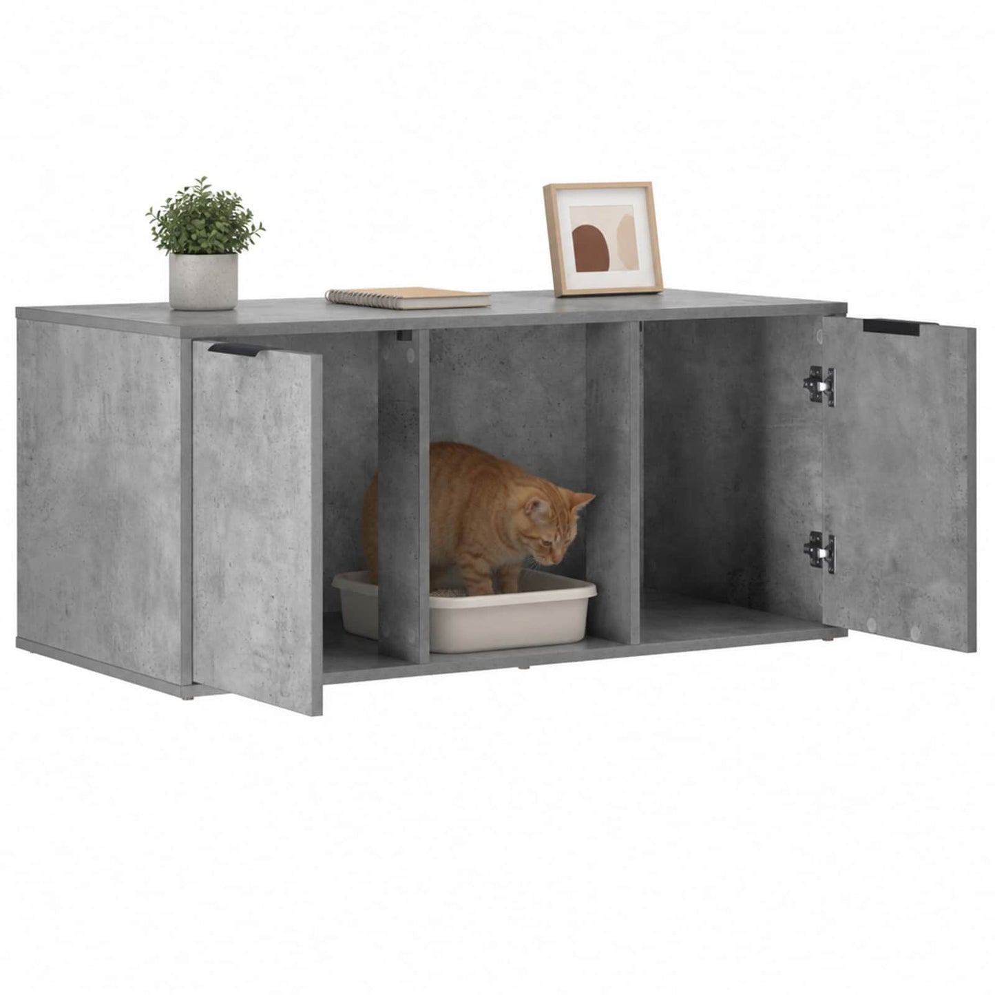 Katės narvo baldai Betono pilka 100 x 49 x 45 cm