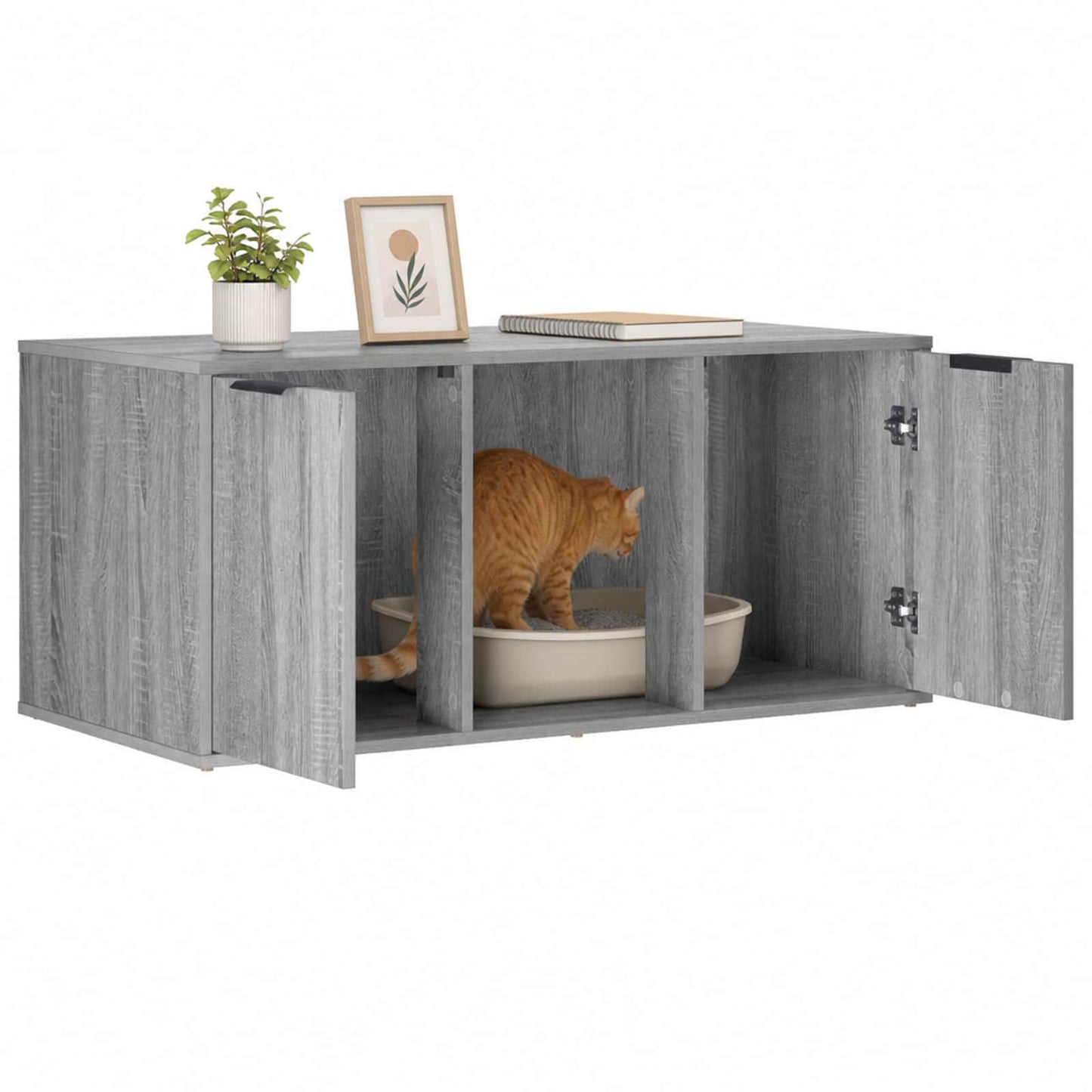 Katės narvo baldai Pilka Sonoma 100 x 49 x 45 cm