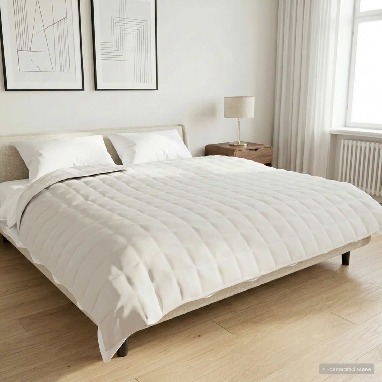 Svorio antklodė Balta 220 x 260 cm 15 kg 100% Medvilnė 205T
