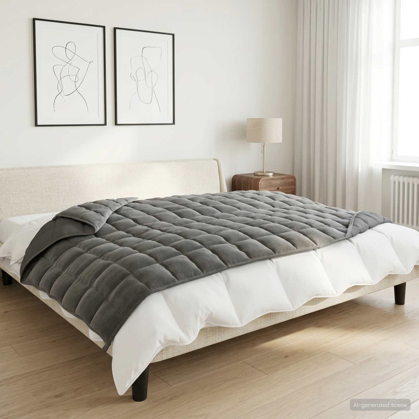 Svorio antklodė Antracito 155 x 220 cm 11 kg 100% Medvilnė 205T