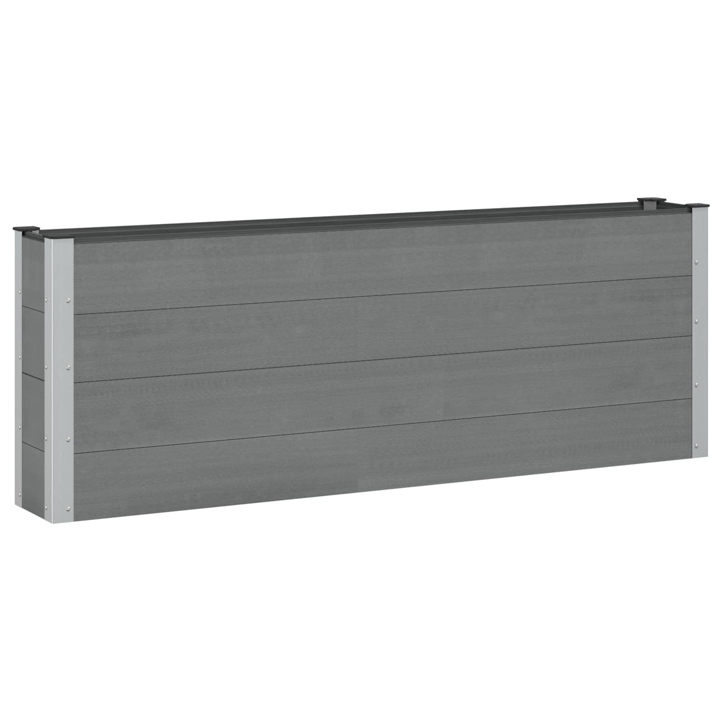 Paaukštinta sodo lova Juoda 200 x 30 x 72 cm WPC ir aliuminis