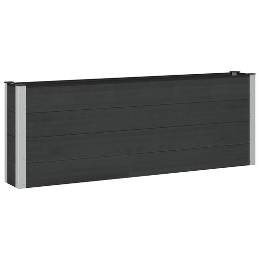 Paaukštinta sodo lova Juoda 200 x 30 x 72 cm WPC ir aliuminis