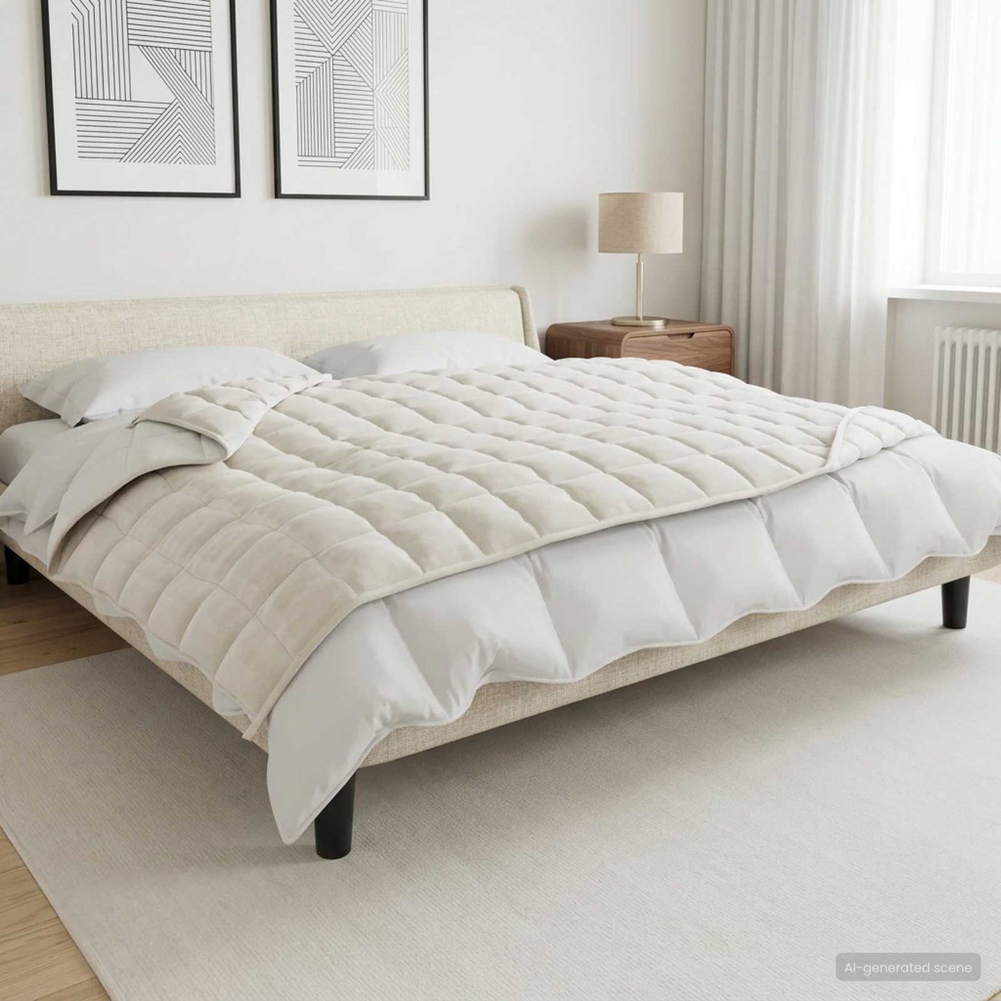 Svorio antklodė Balta 122 x 183 cm 9 kg 100% Medvilnė 205T