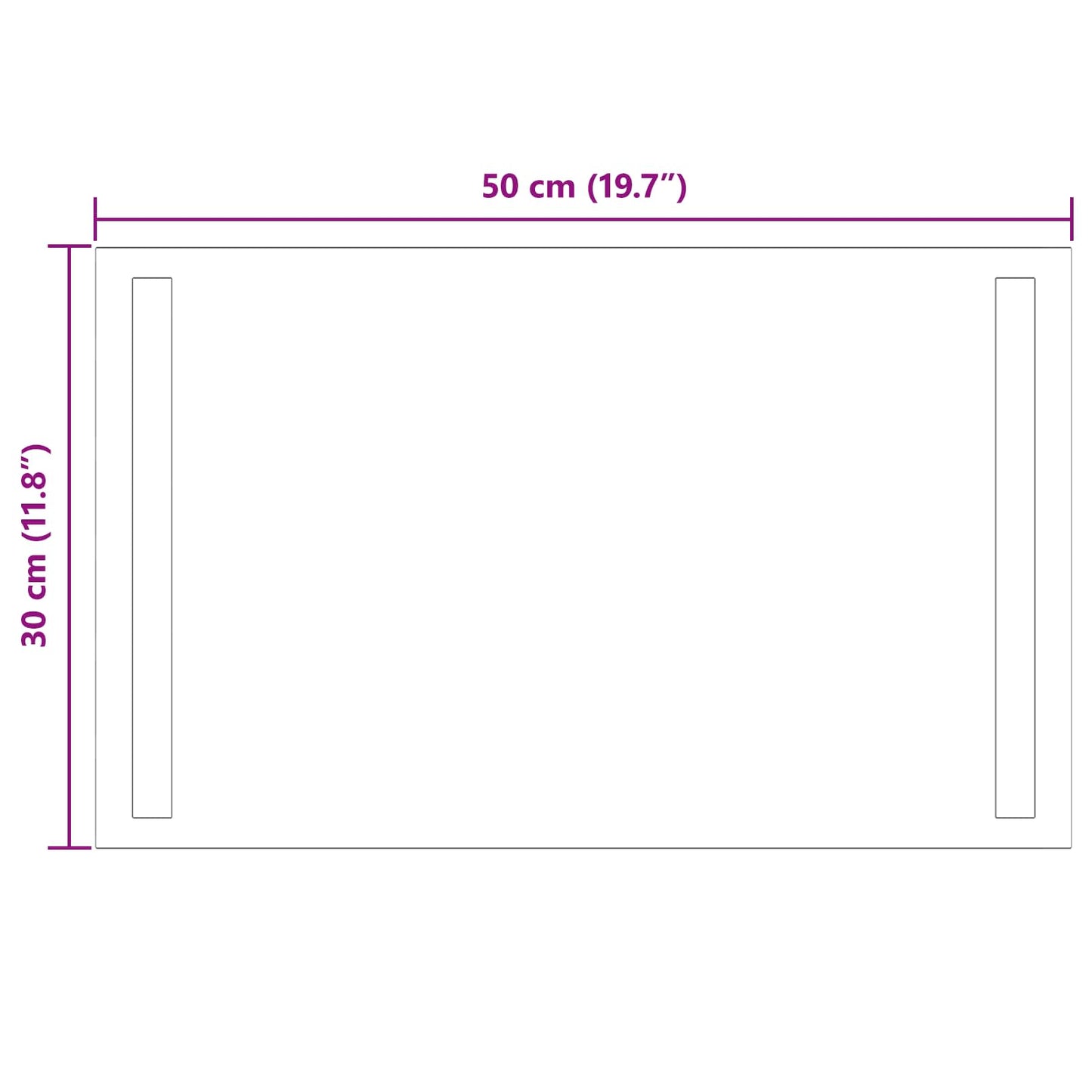 LED vonios veidrodis Skaidrus 50 x 30 cm grūdintas stiklas