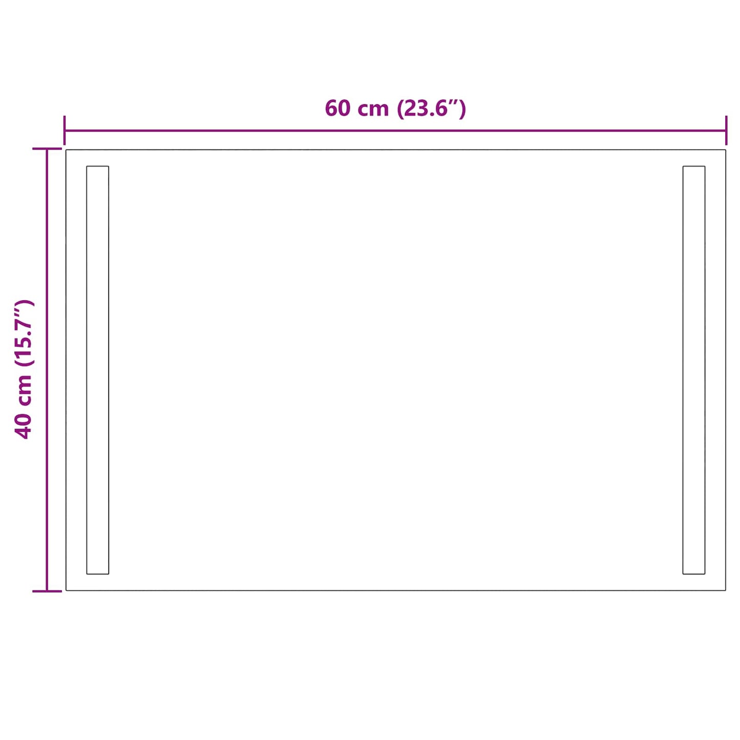 LED vonios veidrodis Skaidrus 60 x 40 cm grūdintas stiklas