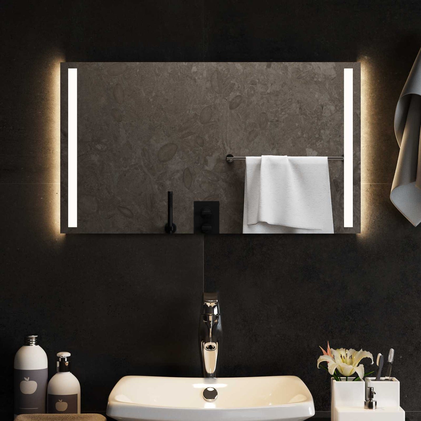 LED vonios veidrodis Skaidrus 70 x 40 cm grūdintas stiklas