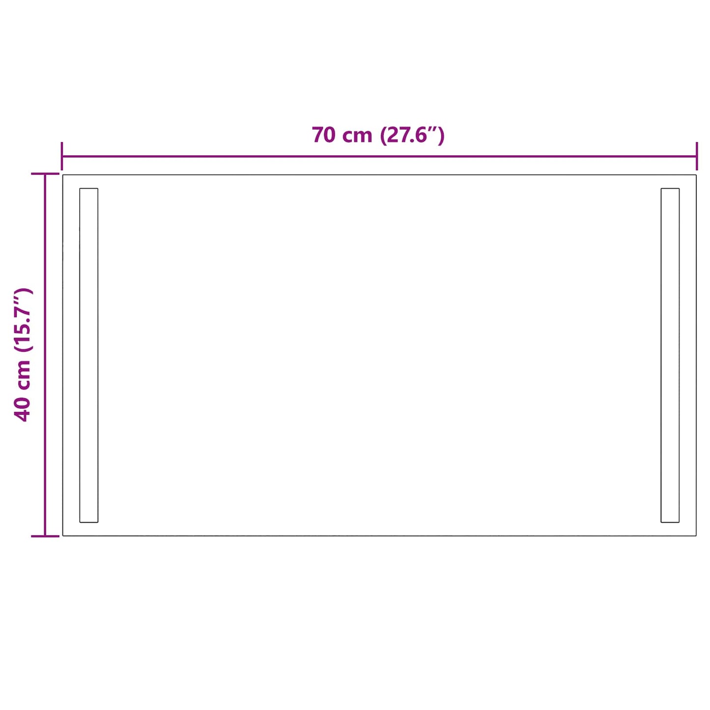 LED vonios veidrodis Skaidrus 70 x 40 cm grūdintas stiklas
