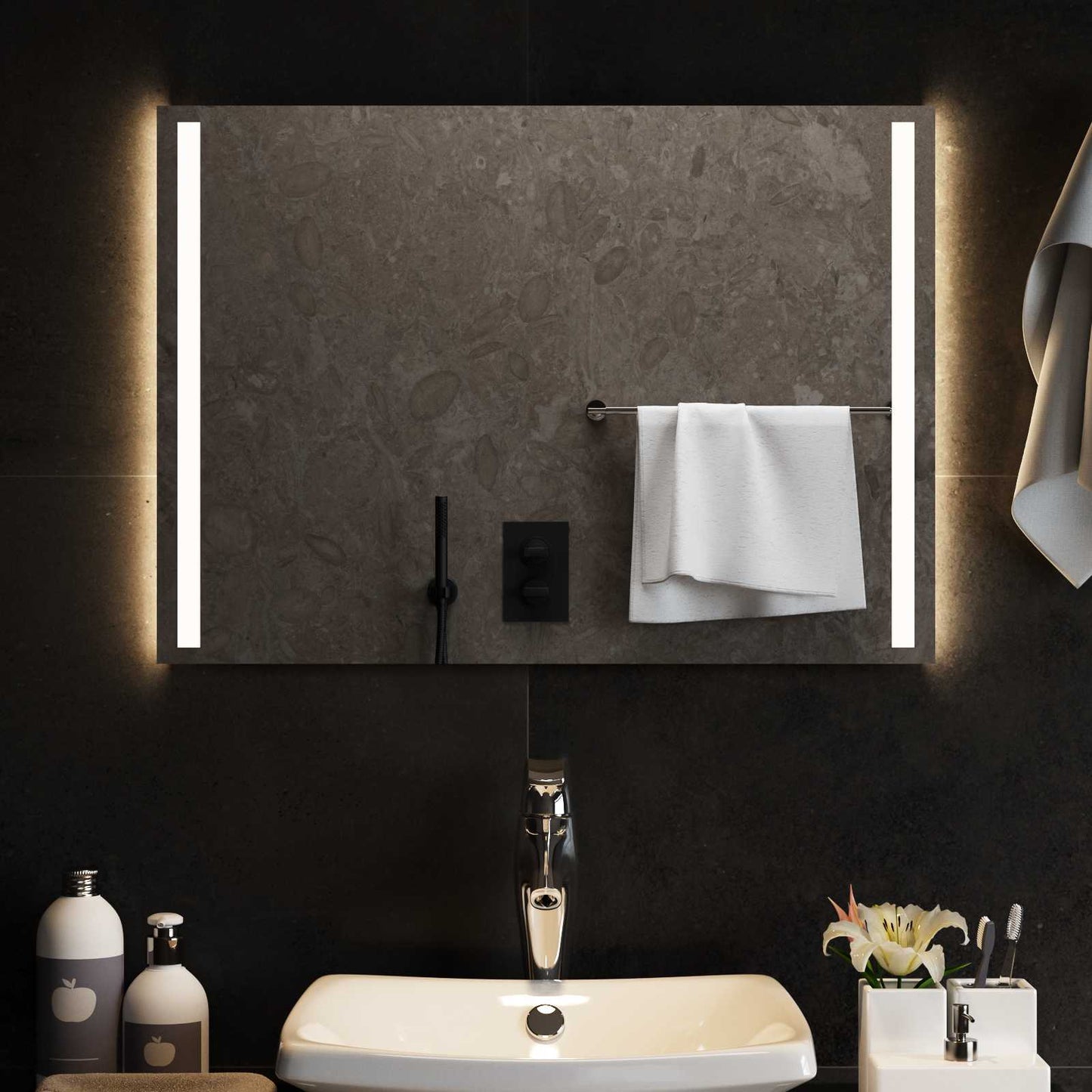 LED vonios veidrodis Skaidrus 70 x 50 cm grūdintas stiklas