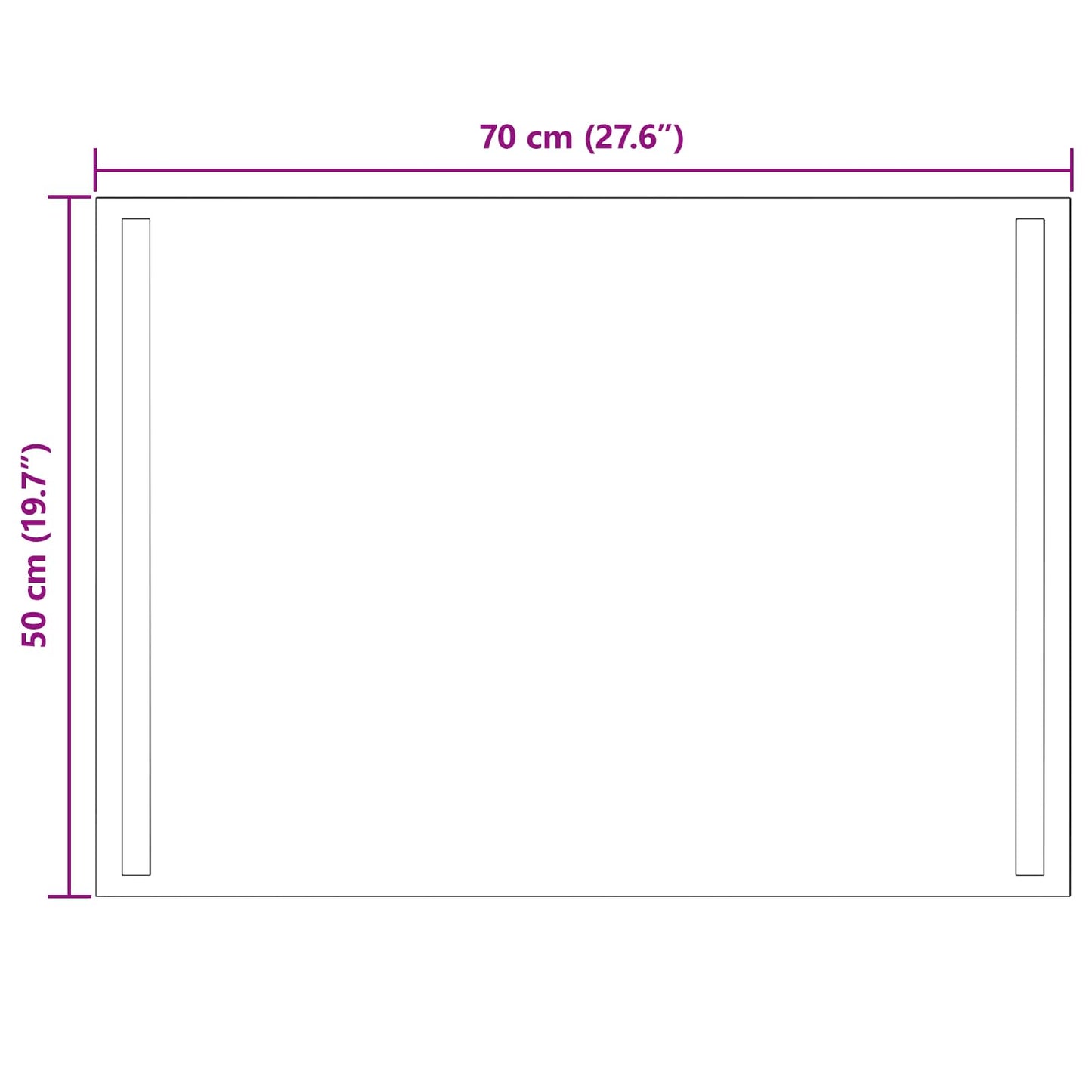 LED vonios veidrodis Skaidrus 70 x 50 cm grūdintas stiklas