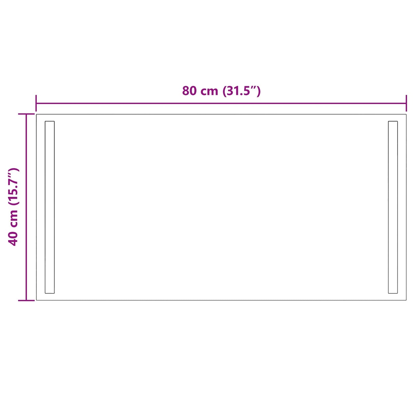 LED vonios veidrodis Skaidrus 80 x 40 cm grūdintas stiklas