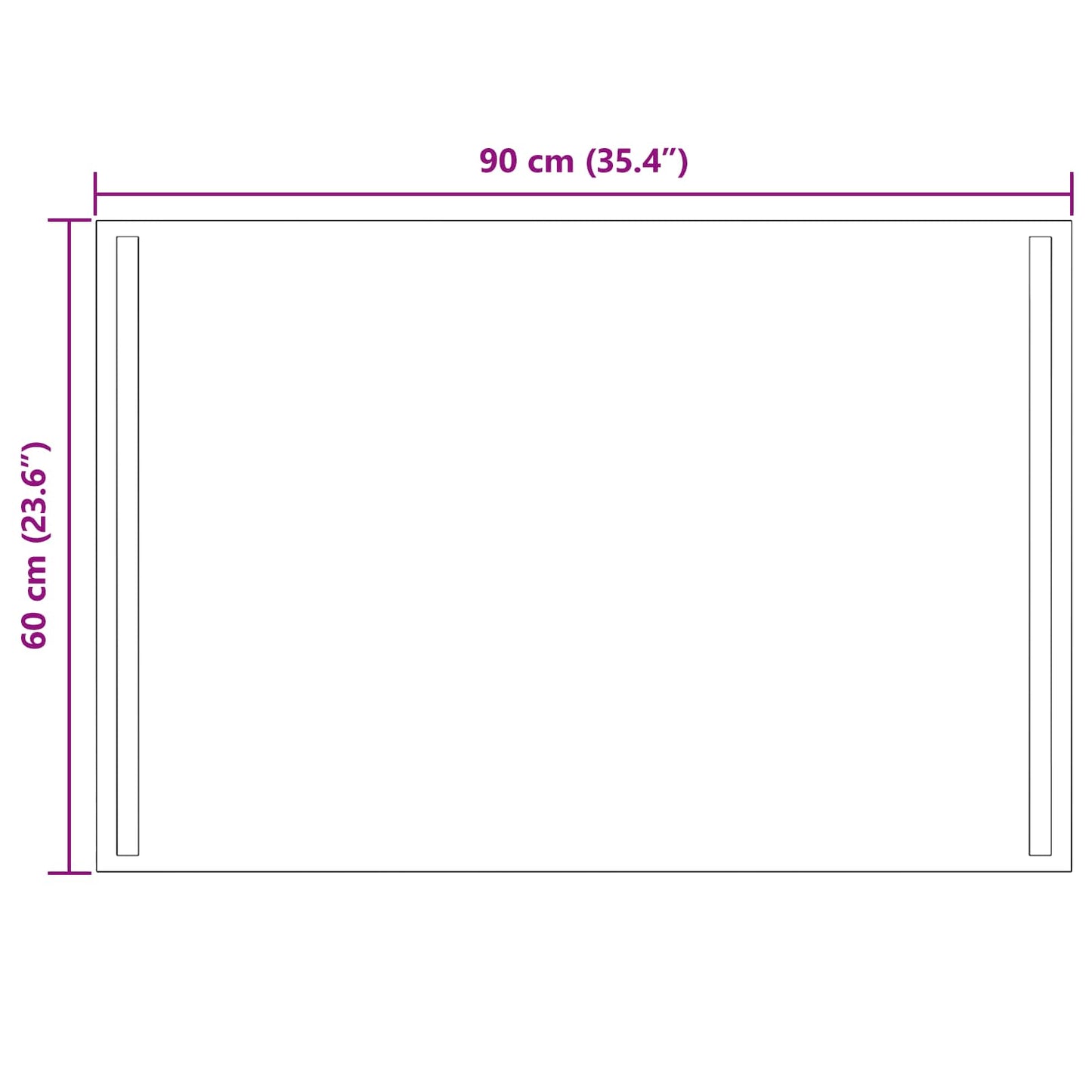 LED vonios veidrodis Skaidrus 90 x 60 cm grūdintas stiklas