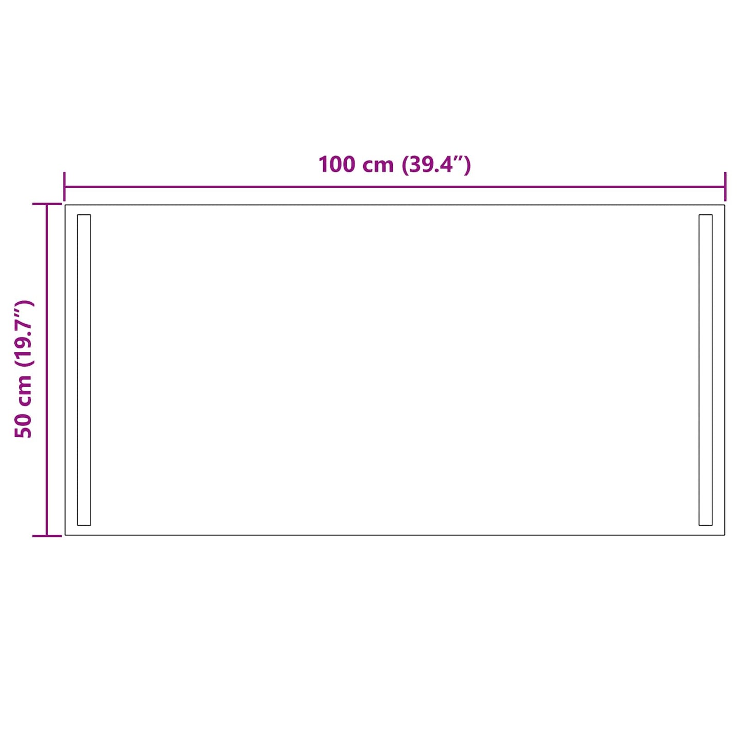 LED vonios veidrodis Skaidrus 100 x 50 cm grūdintas stiklas