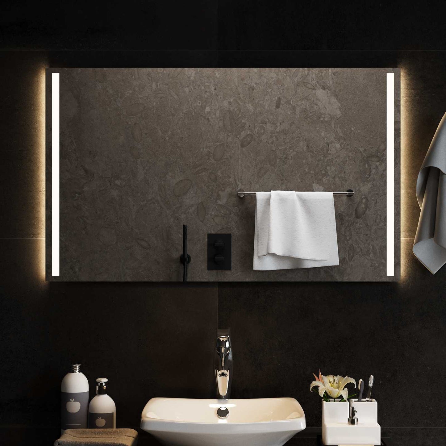LED vonios veidrodis Skaidrus 100 x 60 cm grūdintas stiklas