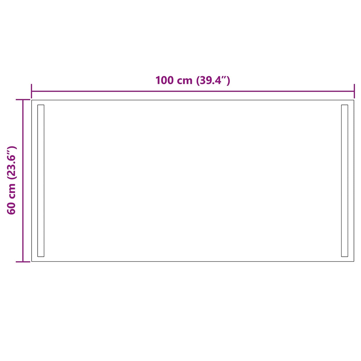LED vonios veidrodis Skaidrus 100 x 60 cm grūdintas stiklas