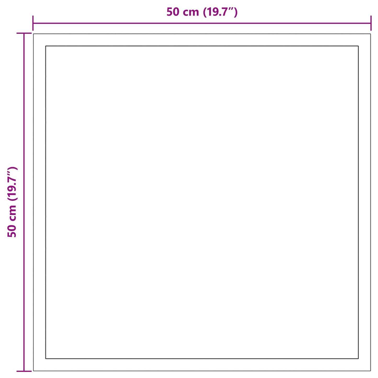 LED vonios veidrodis Skaidrus 50 x 50 cm grūdintas stiklas