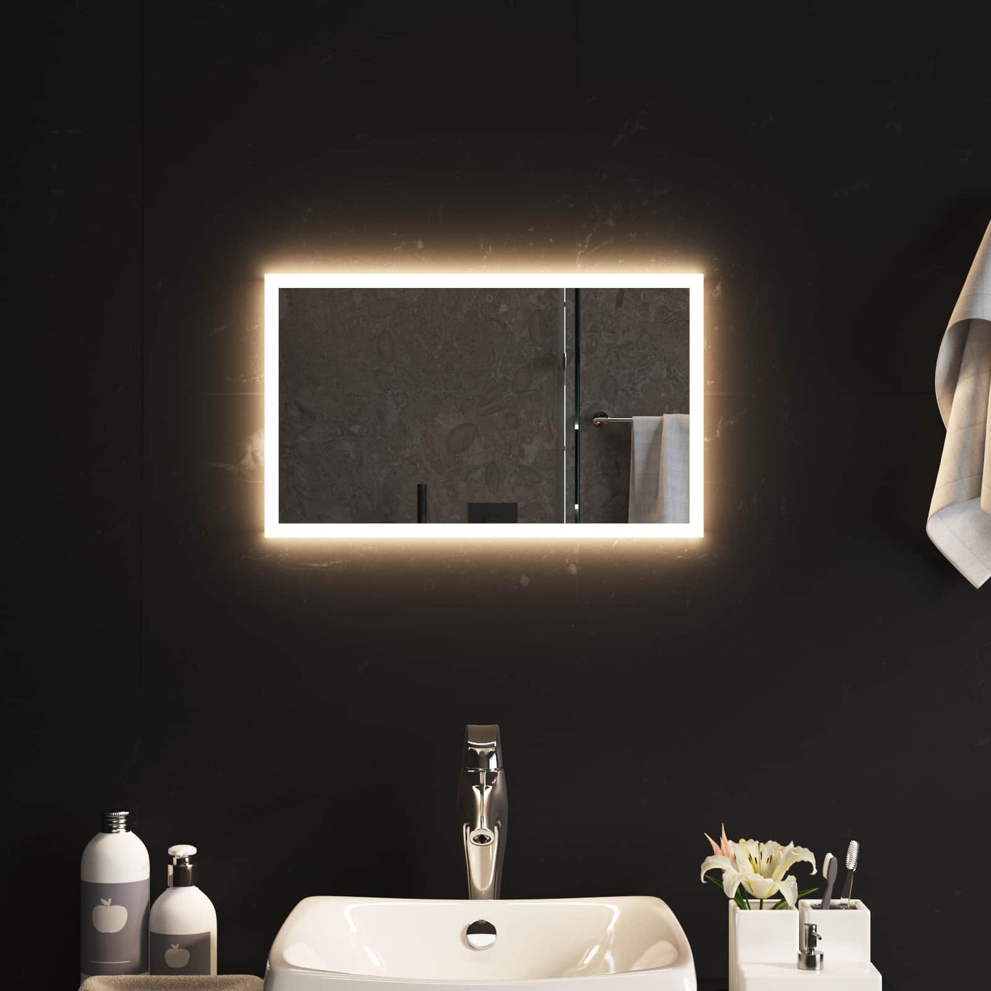 LED vonios veidrodis Skaidrus 50 x 30 cm grūdintas stiklas