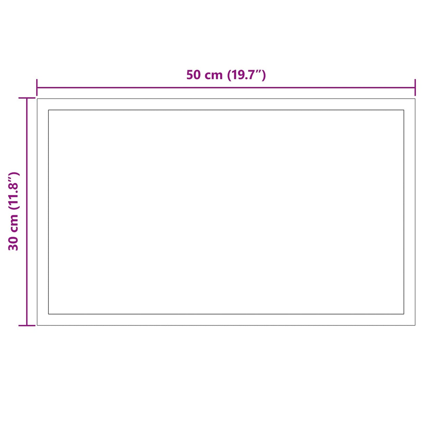LED vonios veidrodis Skaidrus 50 x 30 cm grūdintas stiklas