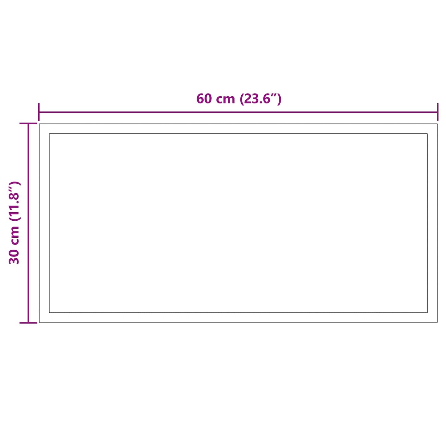 LED vonios veidrodis Skaidrus 60 x 30 cm grūdintas stiklas