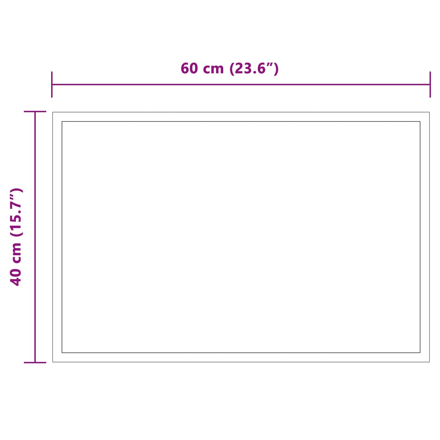 LED vonios veidrodis Skaidrus 60 x 40 cm grūdintas stiklas