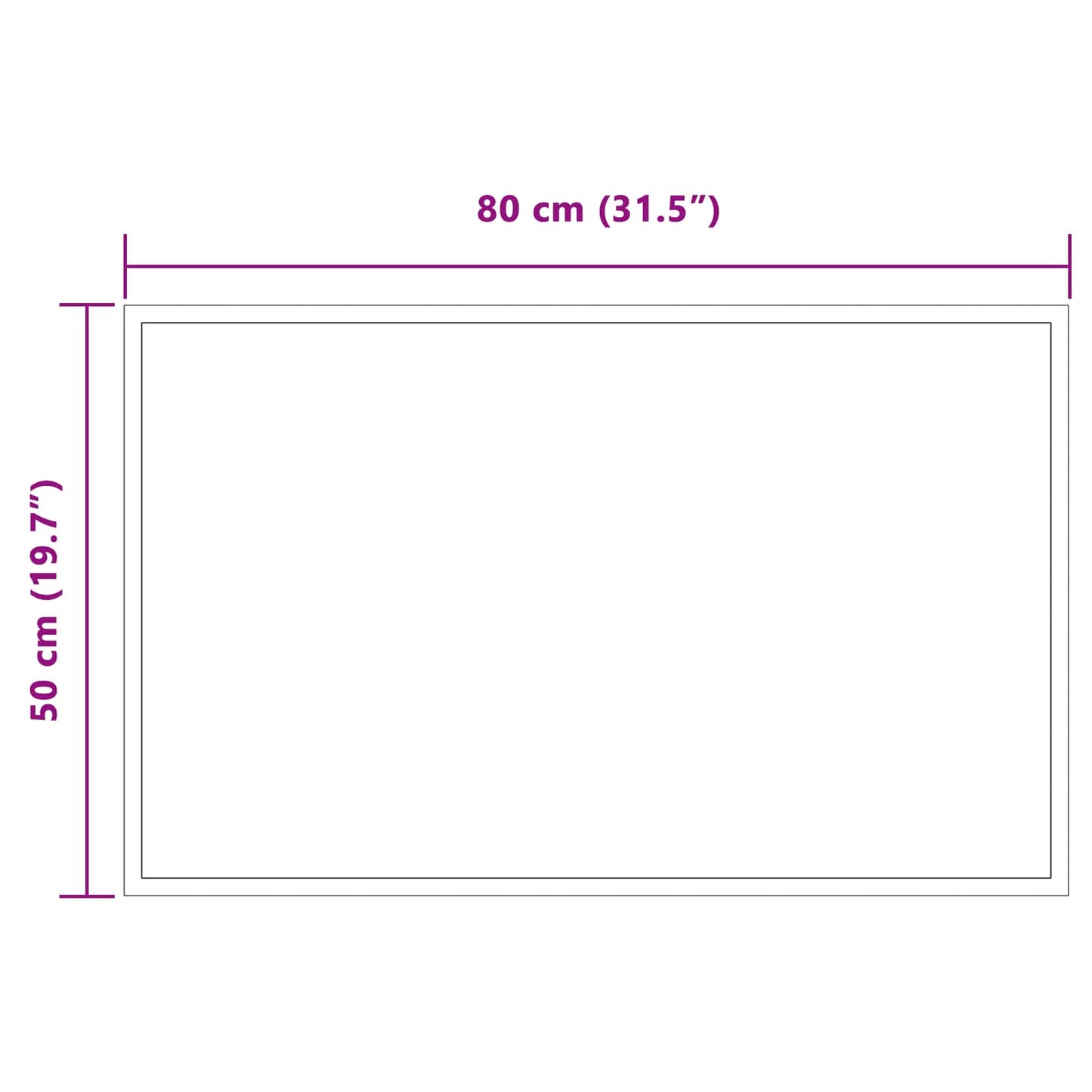 LED vonios veidrodis Skaidrus 80 x 50 cm grūdintas stiklas